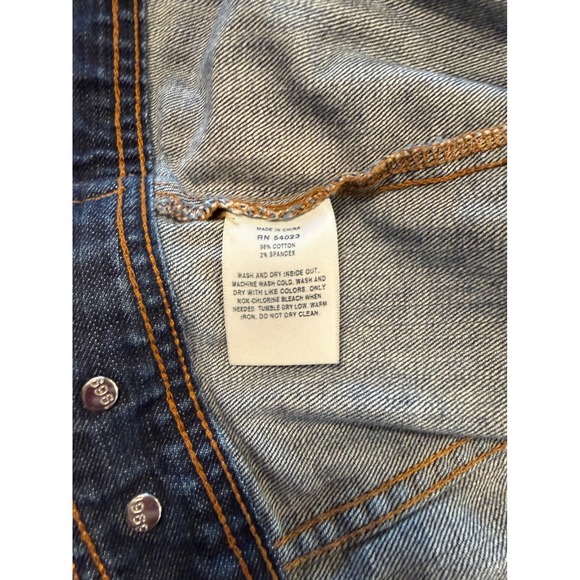 Gap 1969 Womens Medium Wash Denim Trucker Jacket Size M Blue Stretch Jean Jacket - Picture 6 of 6